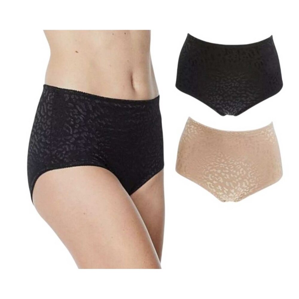 Rhonda Shear Jacquard Smoothing Brief 2 Pack SMALL
